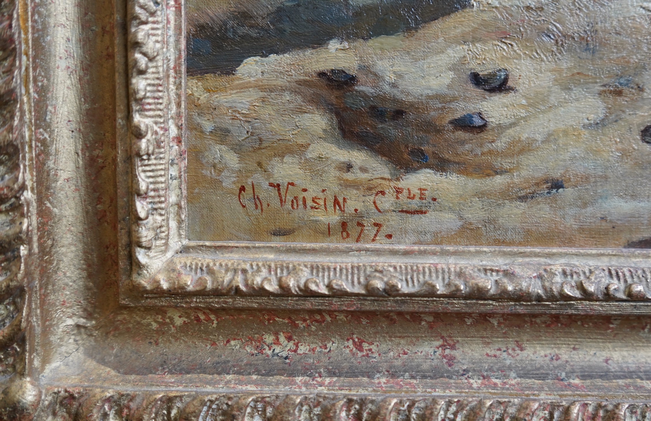 Charles Voisin, French 19th century, A Turkish Army Artillery Officer standing before a group of soldiers operating a cannon